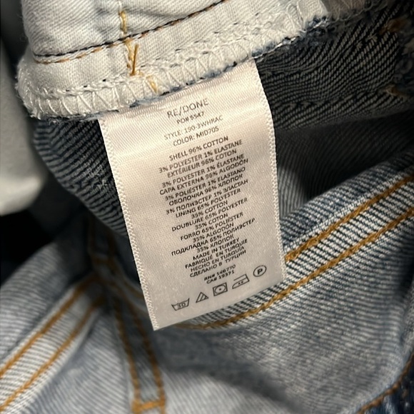 Re/Done 90’s High Rise Ankle Crop Jeans Size 24 - Picture 9 of 9